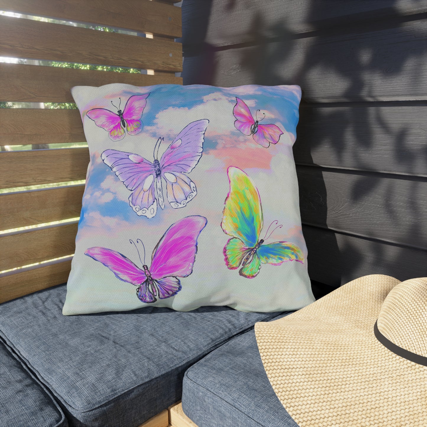 Outdoor Pillows Fluttering Butterflies B