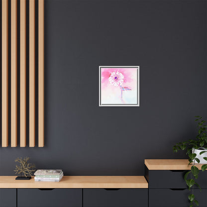Zinnia Color Splash Matte Canvas Light Pink Framed