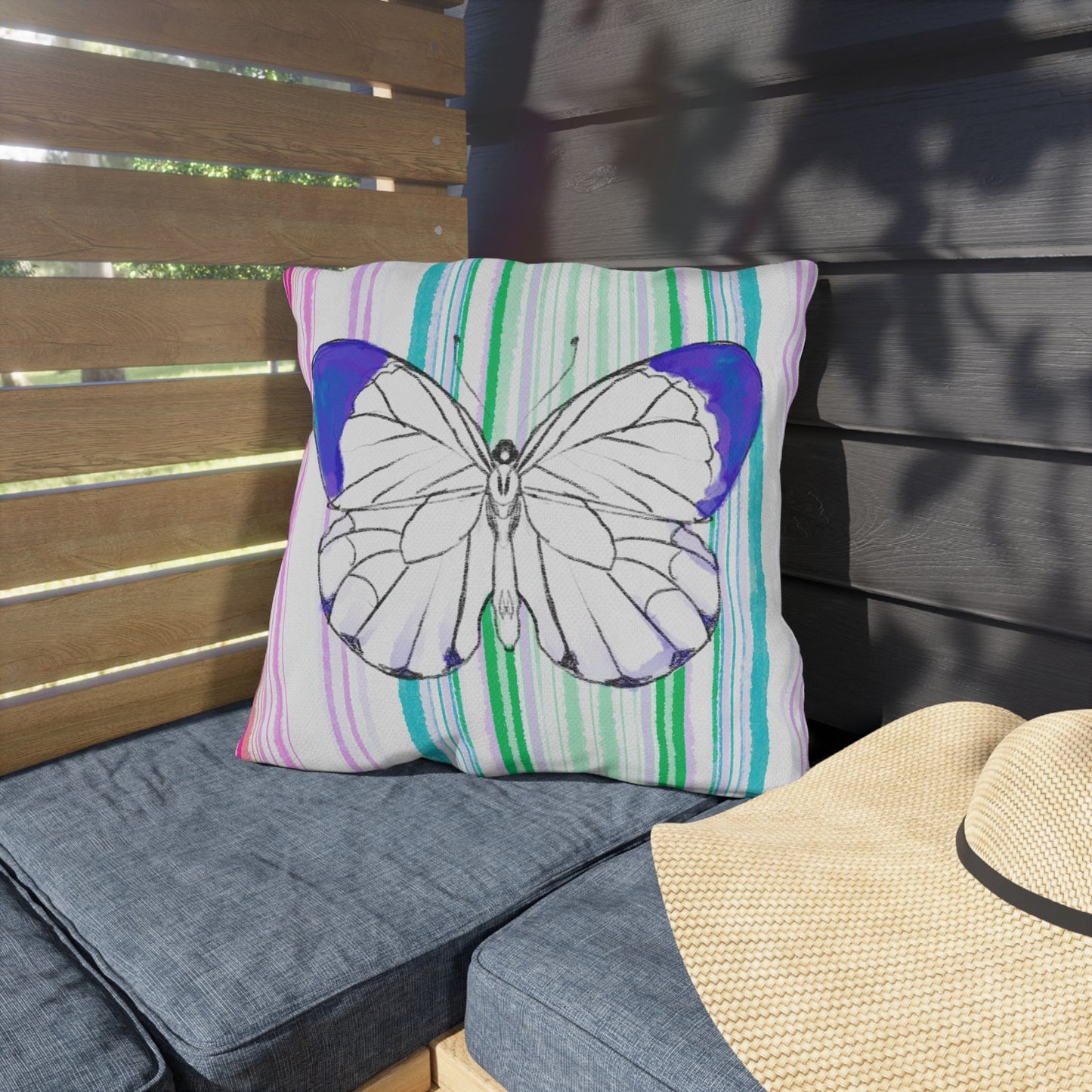 Pillows Outdoor Watercolor Butterfly Whimsy