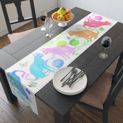 Colorful Cats Table Runner Colorful Cats (Cotton or Poly)