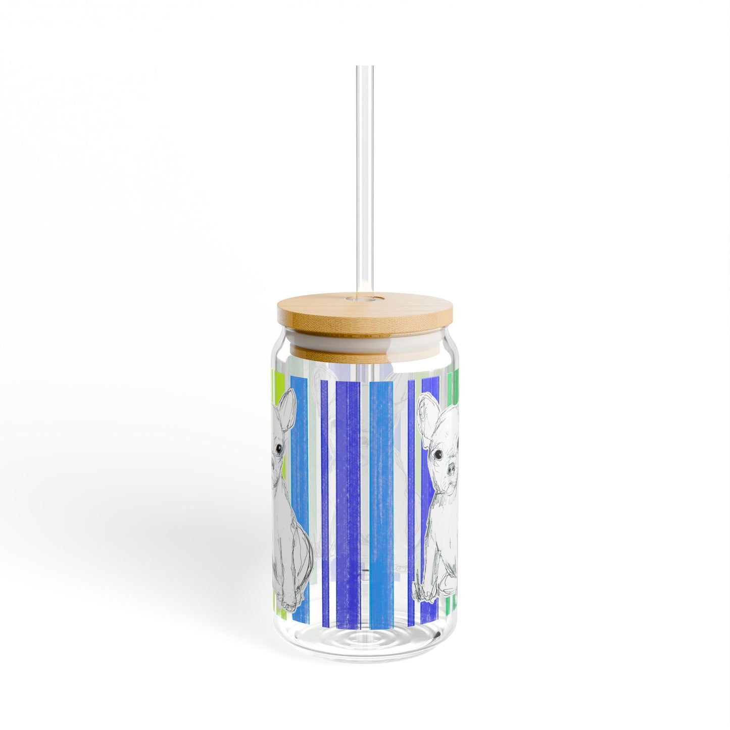Dogi Butterfly Flutter Sipper Glass, 16oz, Rescue pup