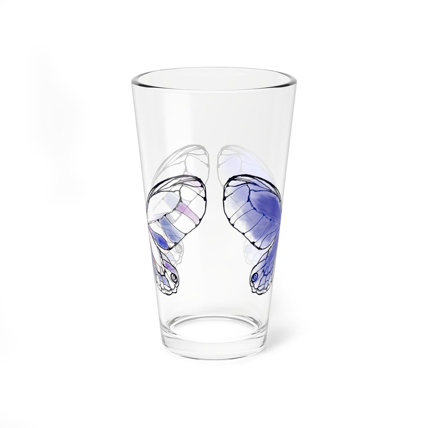 Mixing Glass, 16oz Butterfly Colorful Watercolor