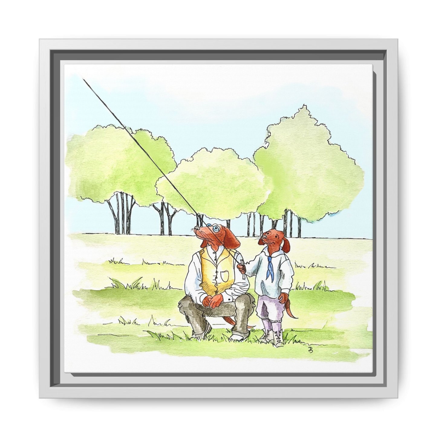 Dogi Fun Matte Canvas Framed