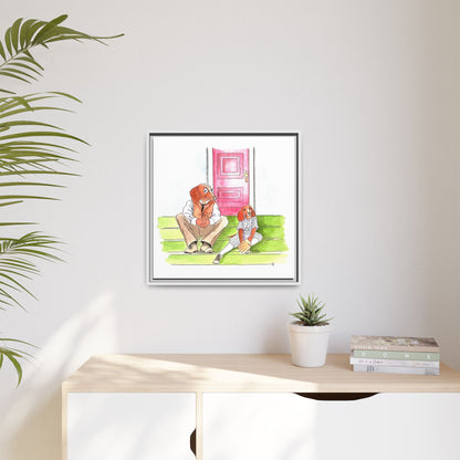 Dogi Fun Matte Canvas Framed