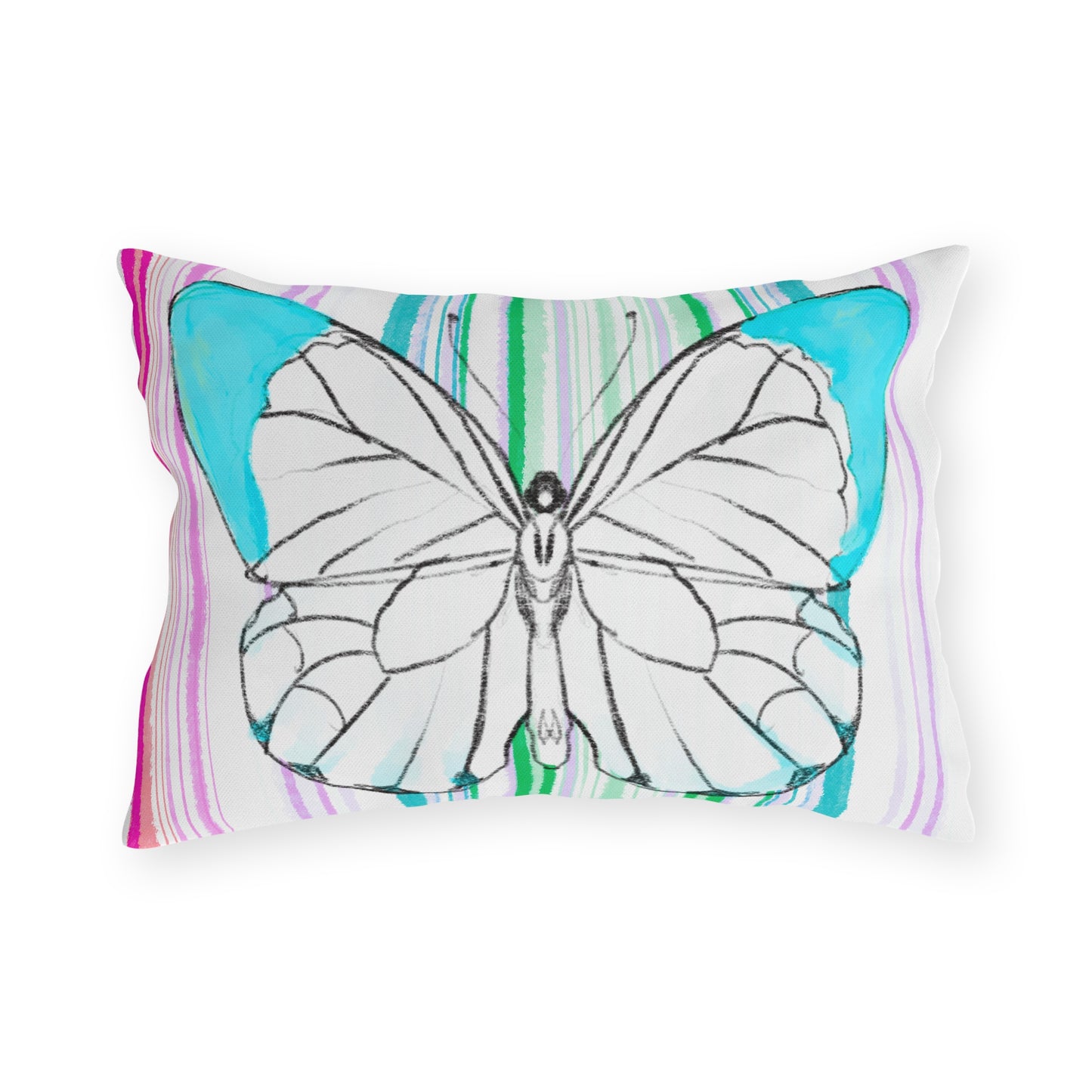 Pillows Outdoor Watercolor Butterfly Whimsy