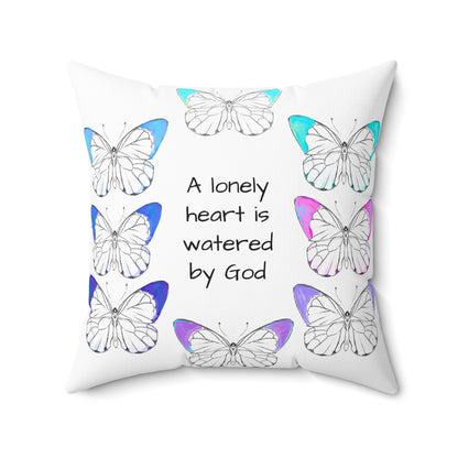 Chroma Polyester Square Pillow "A lonely heart is..."