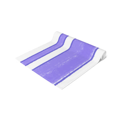 Mega Stripe Table Runner (Cotton Creamy White, Poly Bright White) Royal Blue