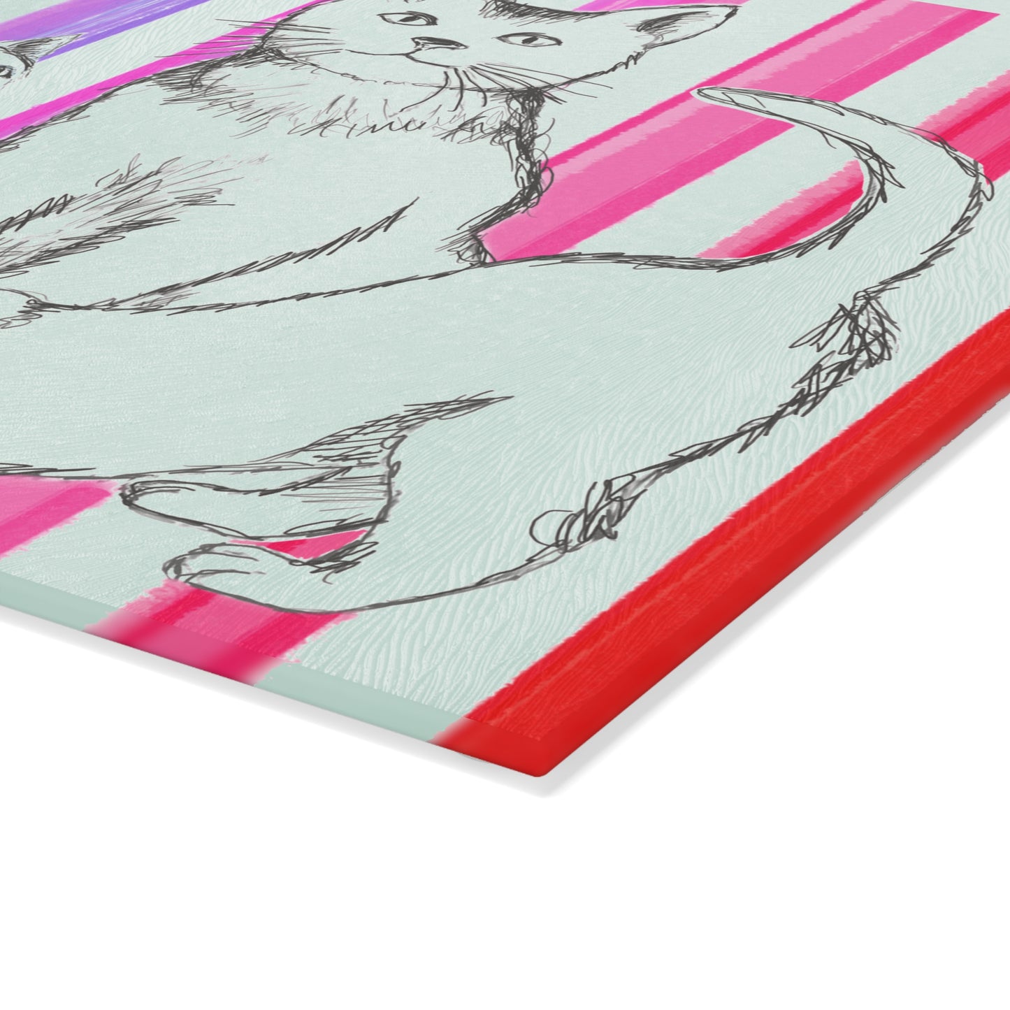 Kitty Fun Glass Cutting Board