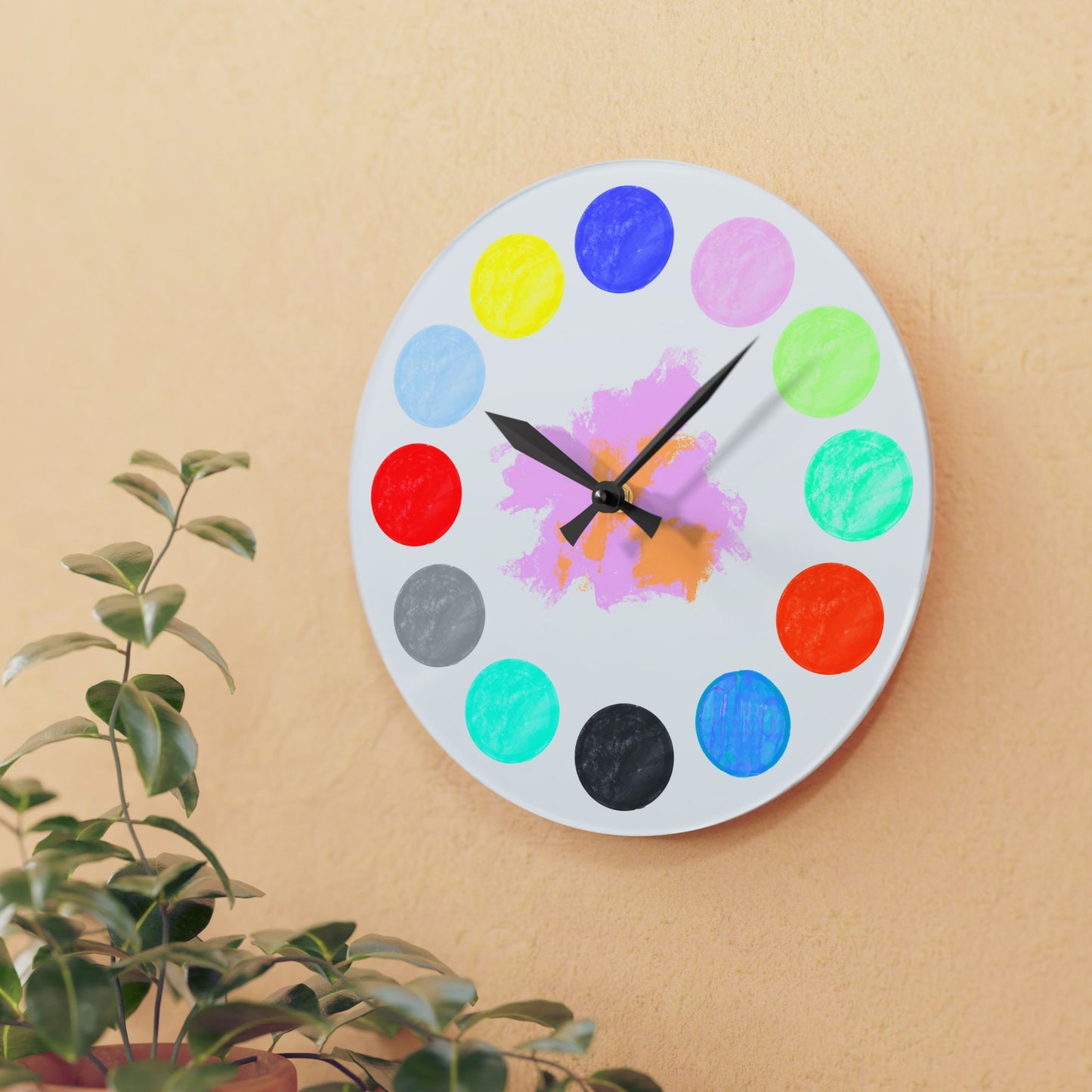 Clocks Acrylic Wall Polka Dot Palette