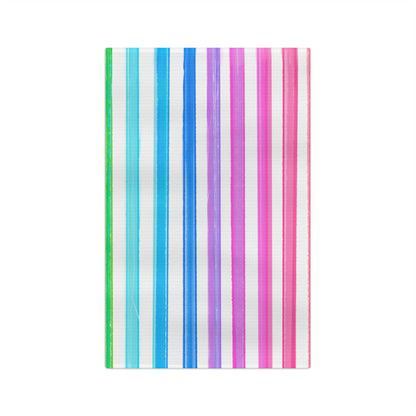 Watercolor Stripes Tea Towel