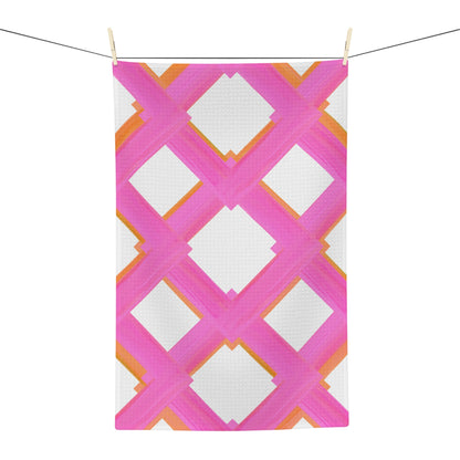 Dish Towels Microfiber Cheerful Trellis Pink