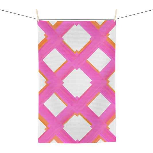 Dish Towels Microfiber Cheerful Trellis Pink