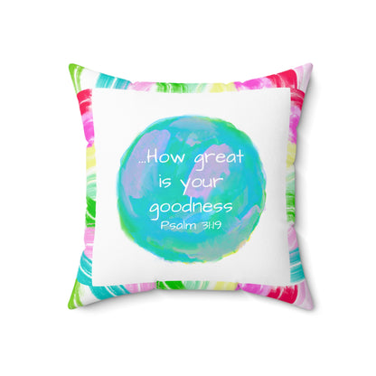 Mega Dot Polyester Square Pillow How great is your goodness Birds