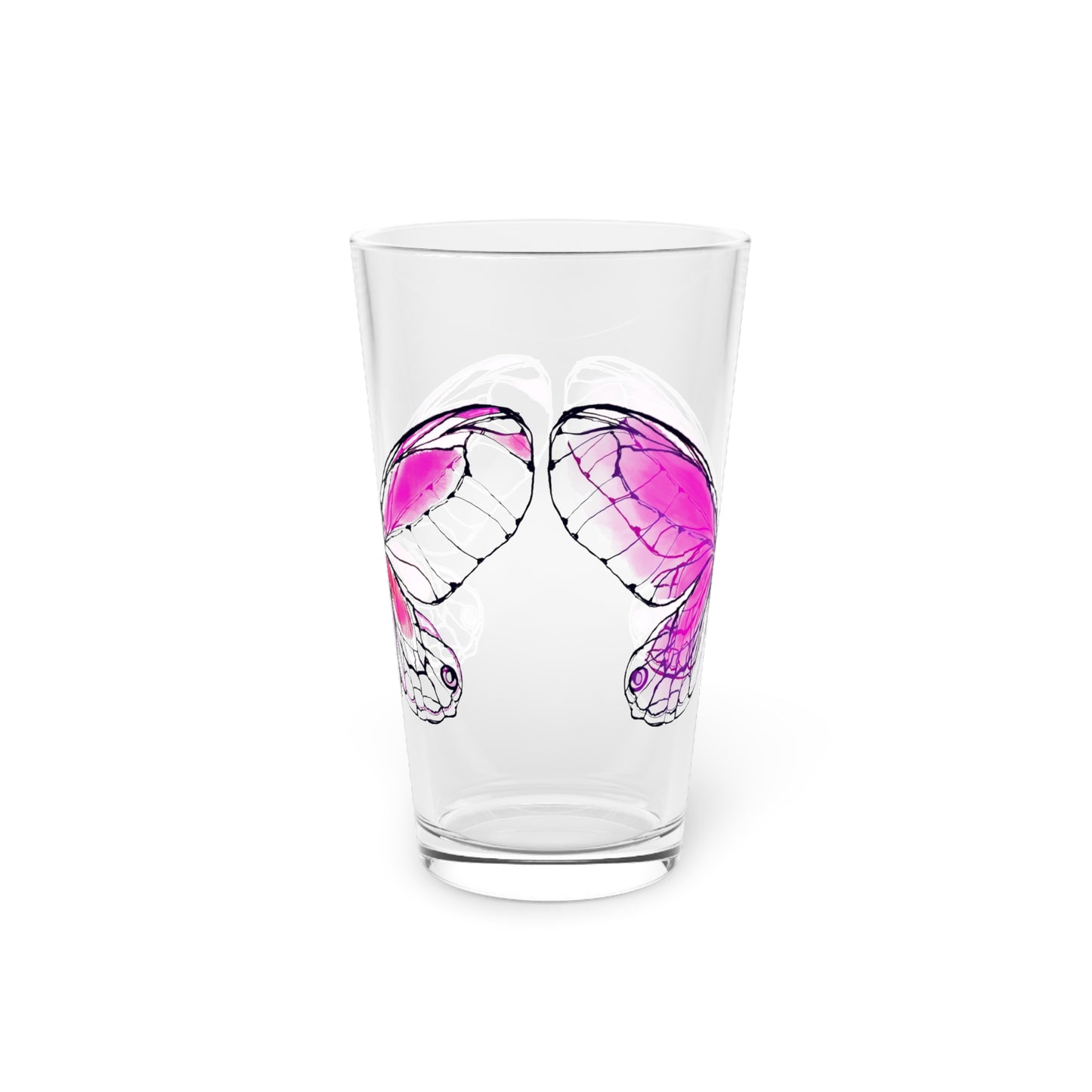 Butterfly Blossom Romp Pint Glass In Violet, 16oz