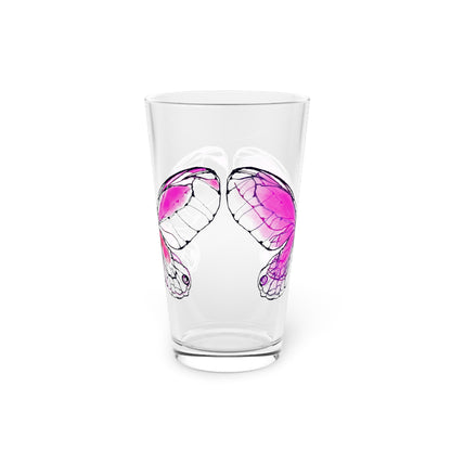 Butterfly Blossom Romp Pint Glass In Violet, 16oz