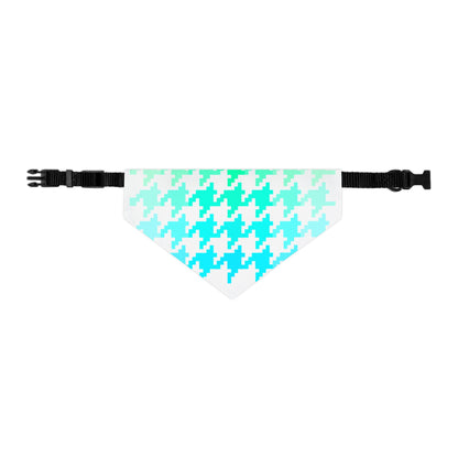 Pet Bandana Aqua Houndstooth Fun