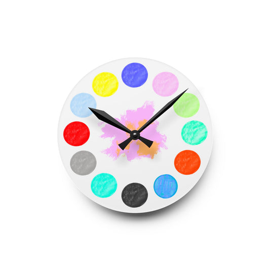 Clocks Acrylic Wall Polka Dot Palette