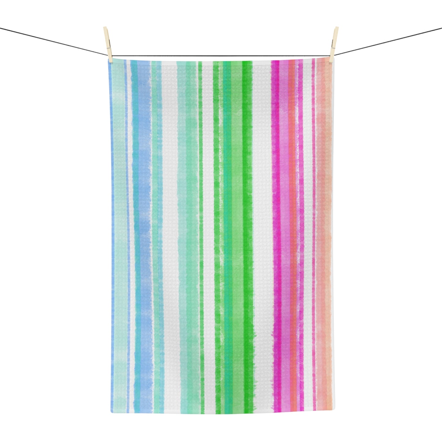 Watercolor Stripes Tea Towel
