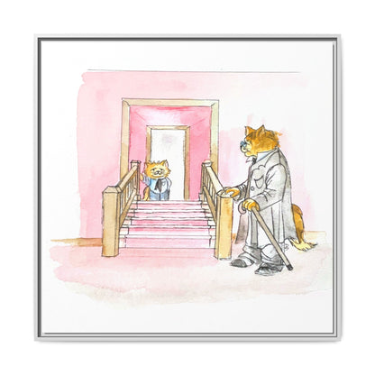 Kitty Fun Matte Canvas Framed