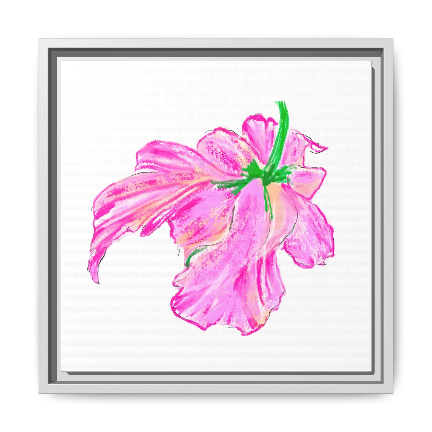 Dancing Tulips Matte Canvas, Framed (Multi-color) Pink