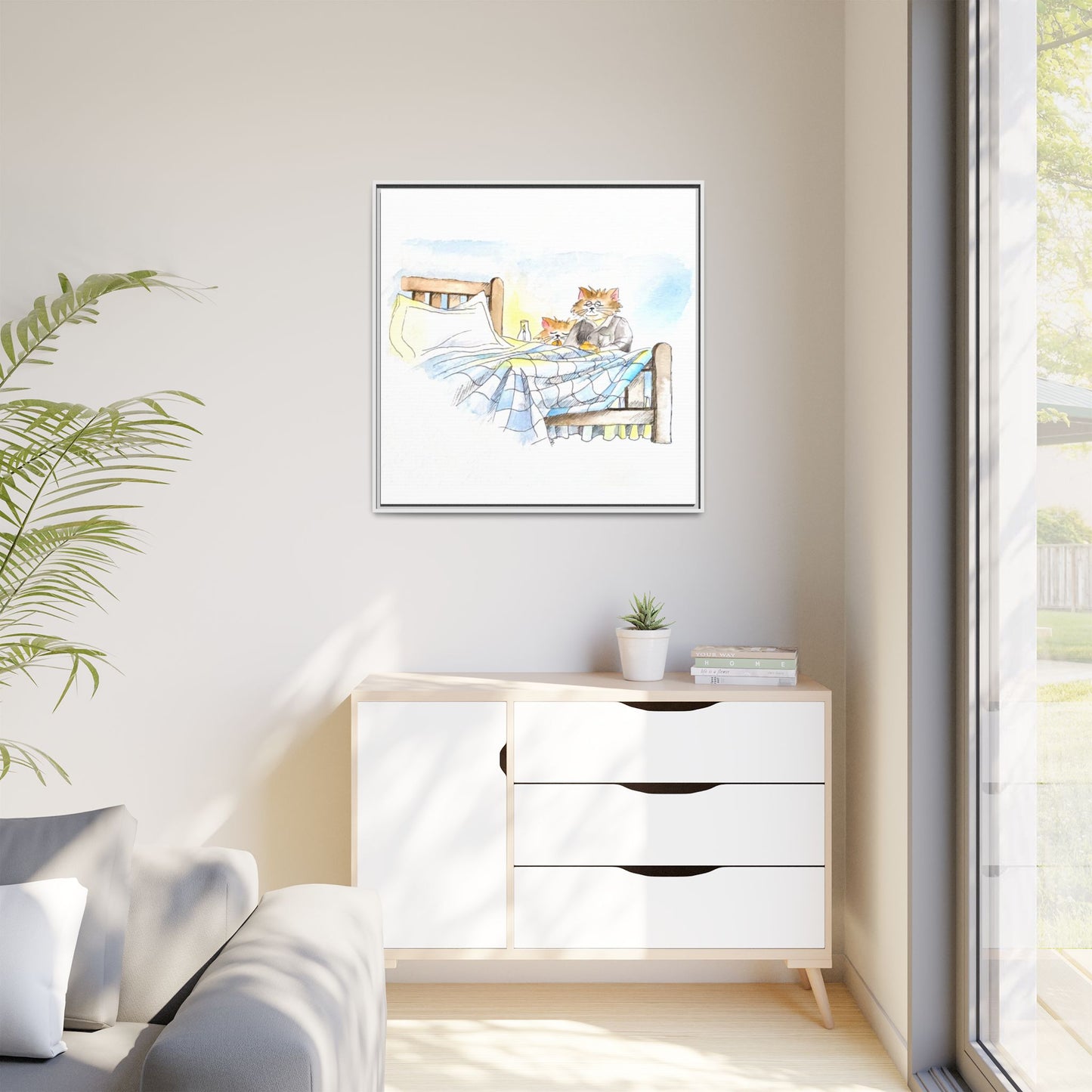Kitty Fun Matte Canvas Framed