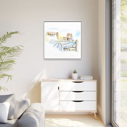 Kitty Fun Matte Canvas Framed