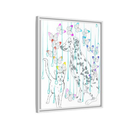 Butterfly Chroma Rain and Shine Matte Canvas, Framed (White)