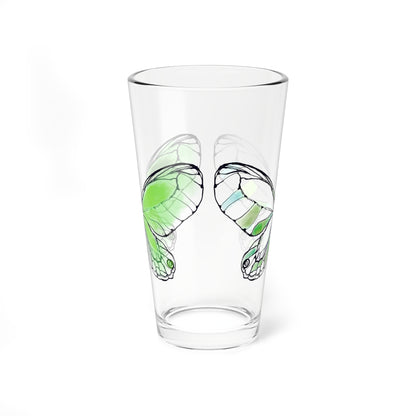 Mixing Glass, 16oz Butterfly Colorful Watercolor