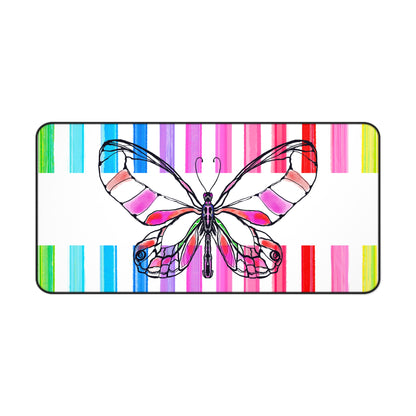 Office Flutterstripe Desk Mat with Multi-color Stripes