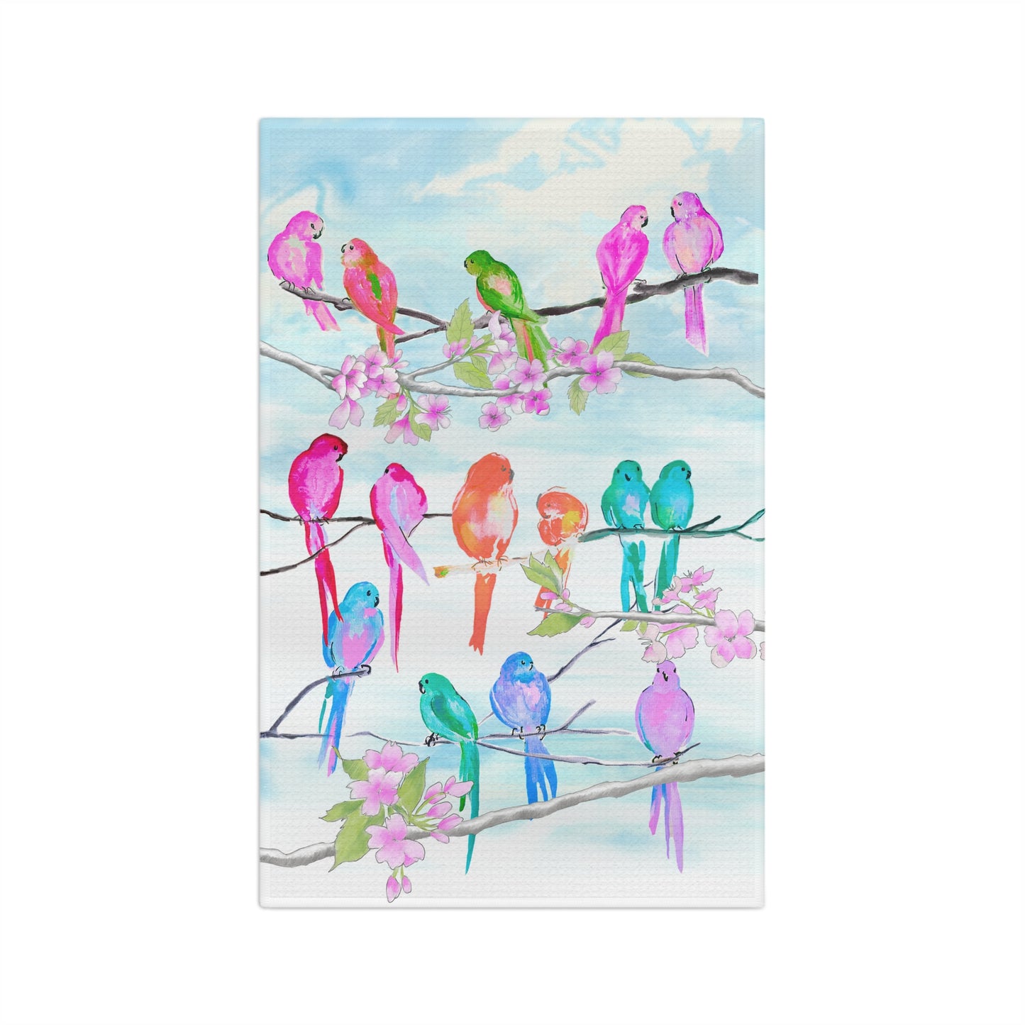 Dish Towels Microfiber Watercolor Birds