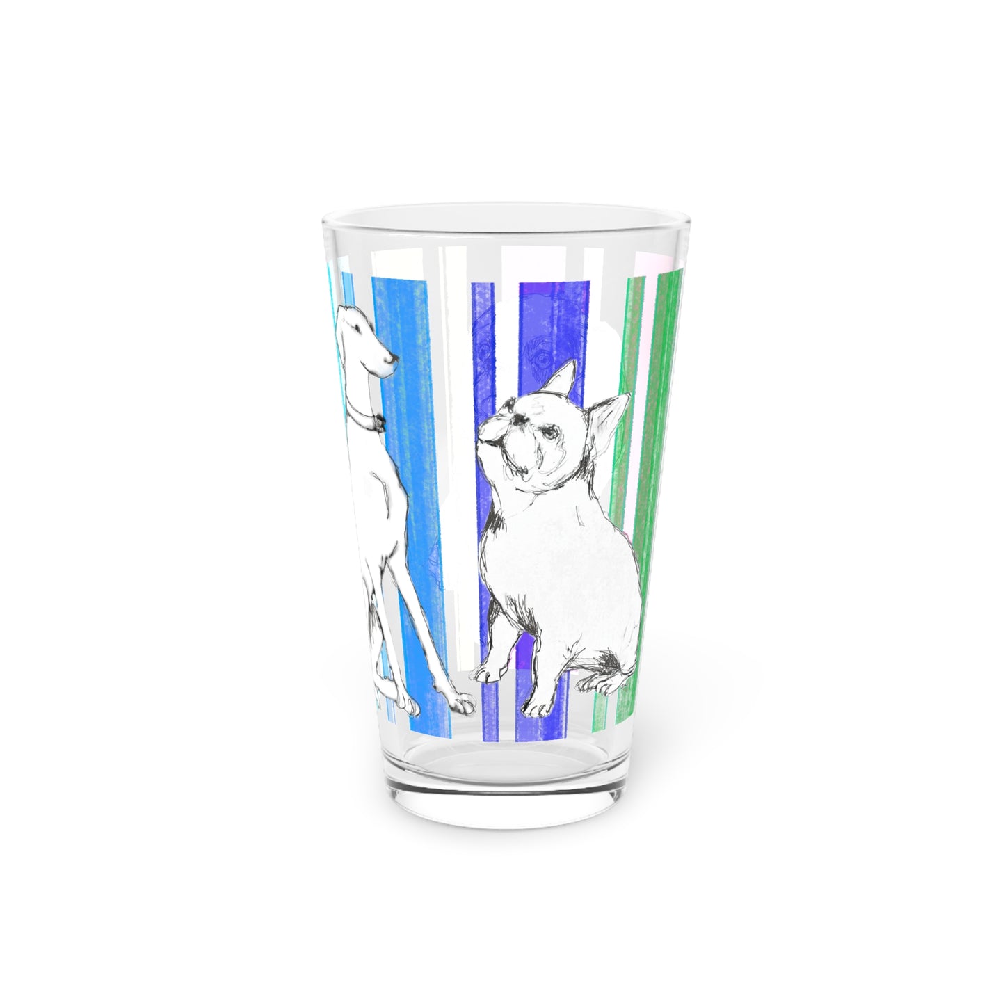 Dogi Fun Pint Glass, 16 oz Parade of Dogs