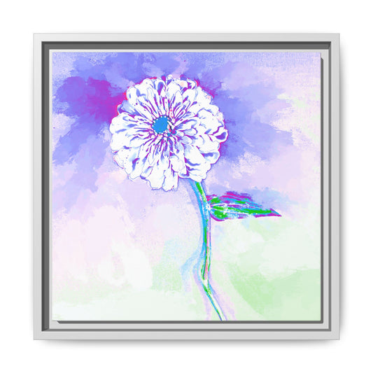 Zinnia Color Splash Matte Canvas Purple Framed