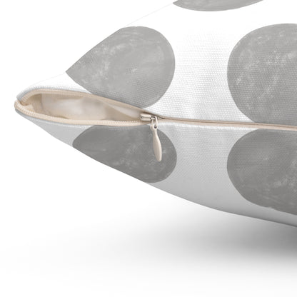 Polka Dot Palette Polyester Square Pillow Gray