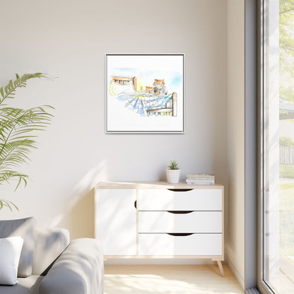 Kitty Fun Matte Canvas Framed