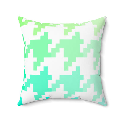 Hounds Tooth Fun Pillow Green/Aqua