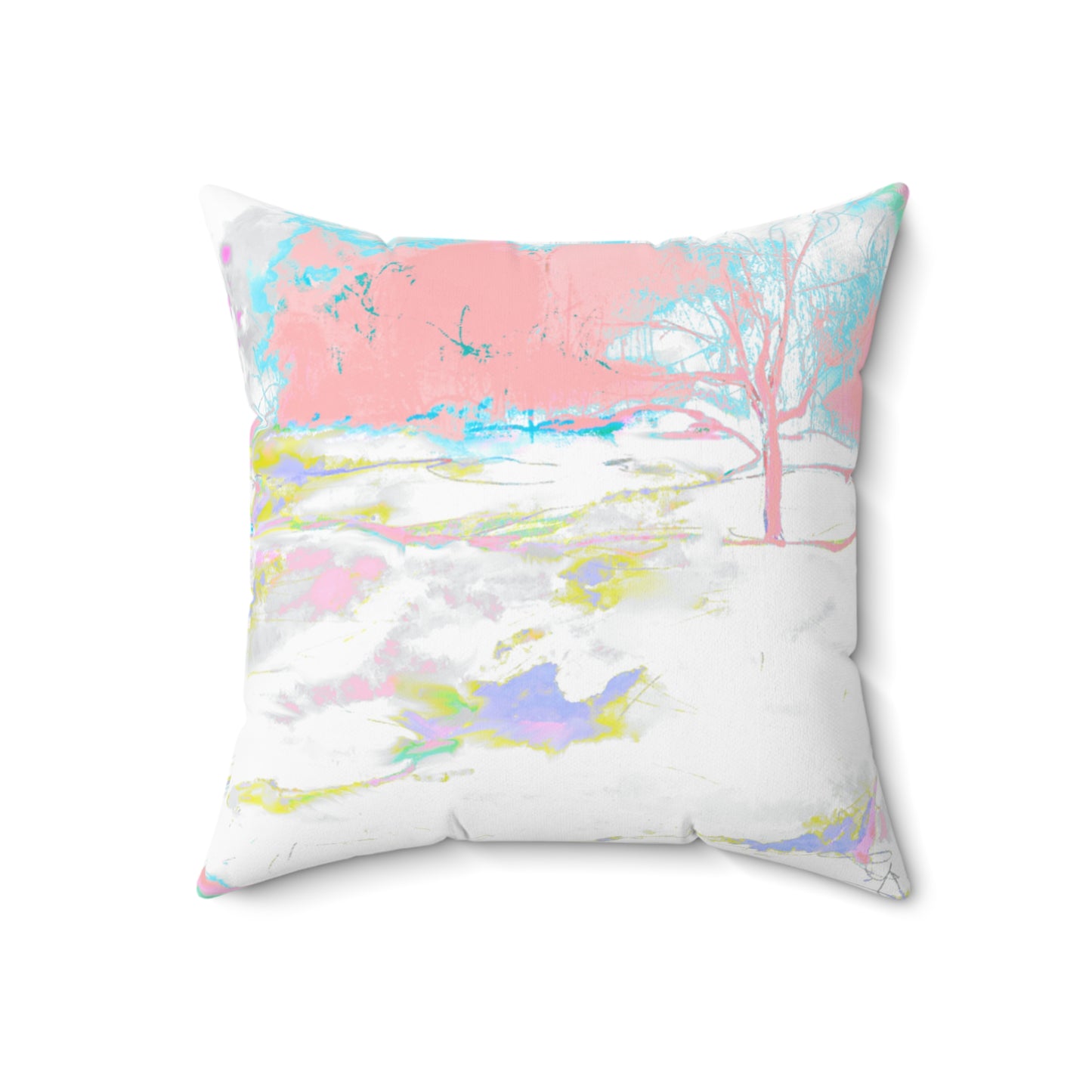 Pillows Spun Polyester Square Serene Watercolor Landscape