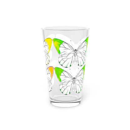 Chroma Pint Glass, 16oz Pink Yellow Green