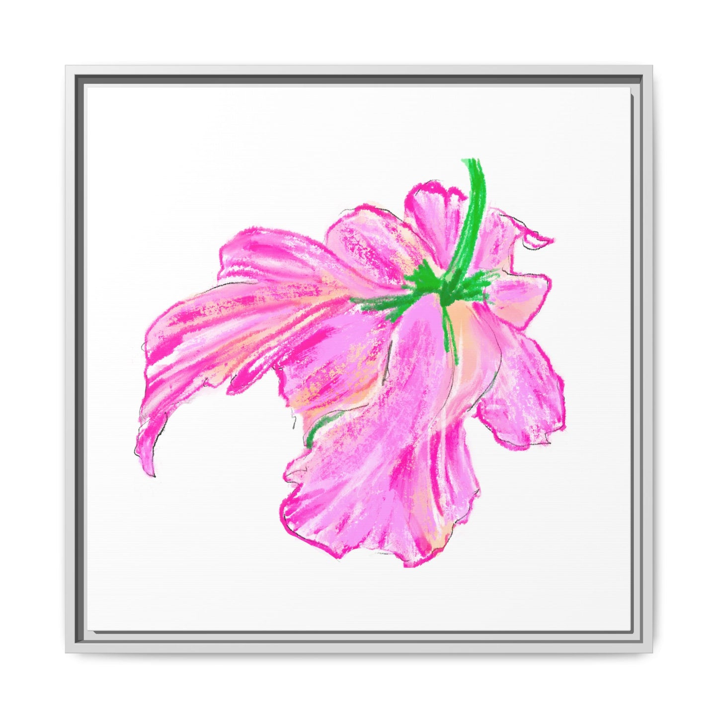 Dancing Tulips Matte Canvas, Framed (Multi-color) Pink