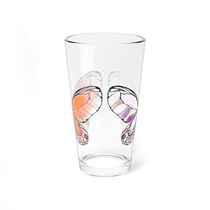 Mixing Glass, 16oz Butterfly Colorful Watercolor
