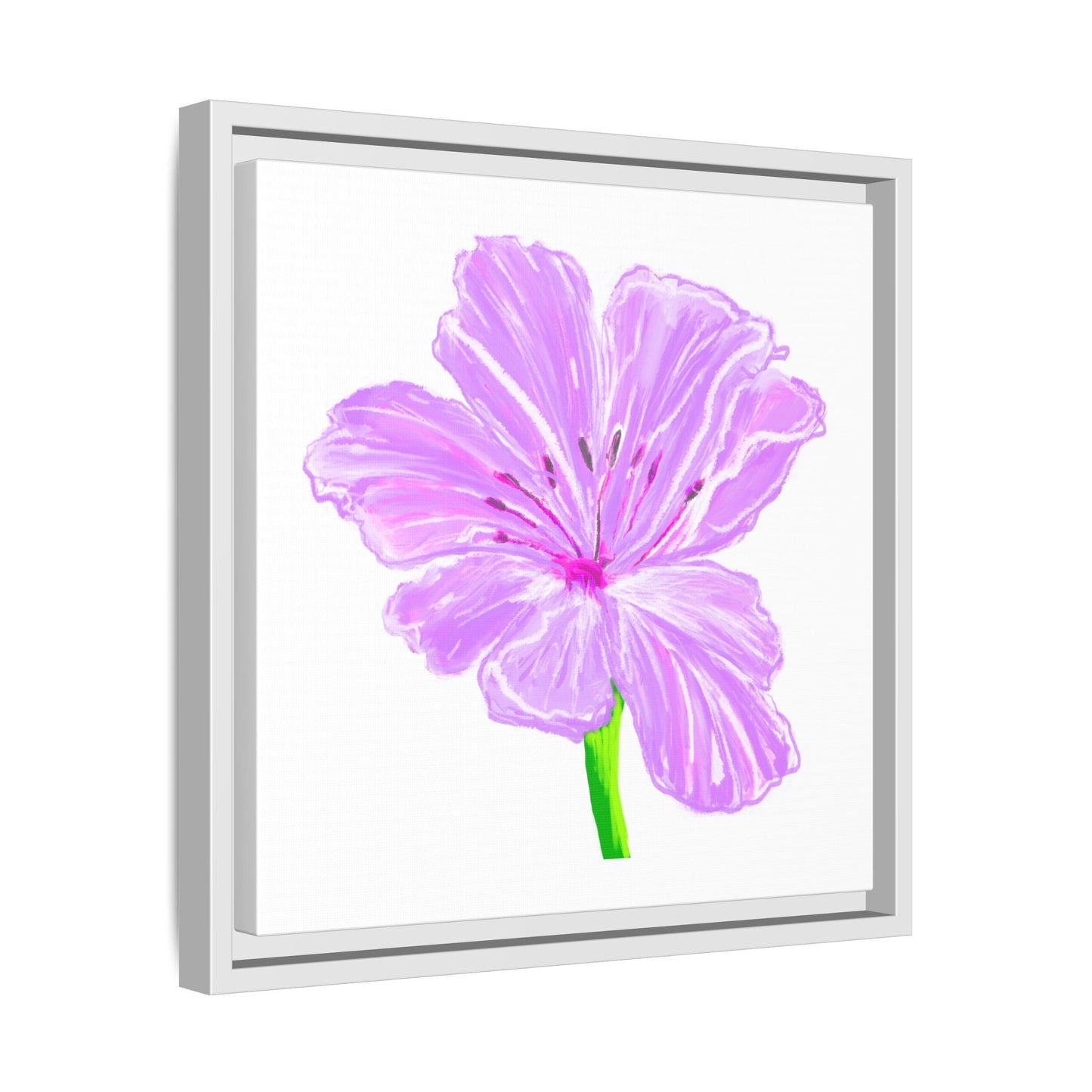 Dancing Tulips Matte Canvas, Framed Lilac