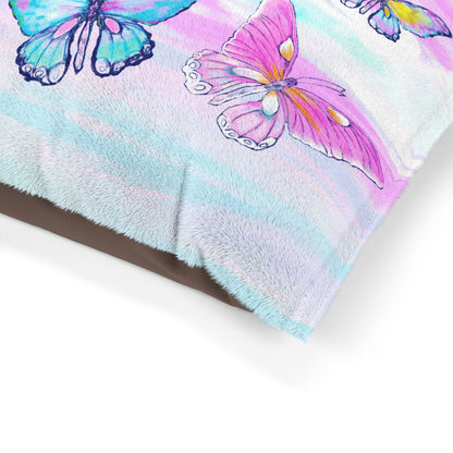 Dogi Butterfly Flutter Pet Bed Colorful Butterflies Pink Sky