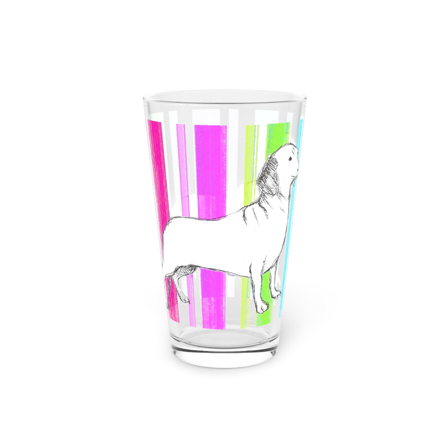 Dogi Fun Pint Glass, 16oz Dachshund