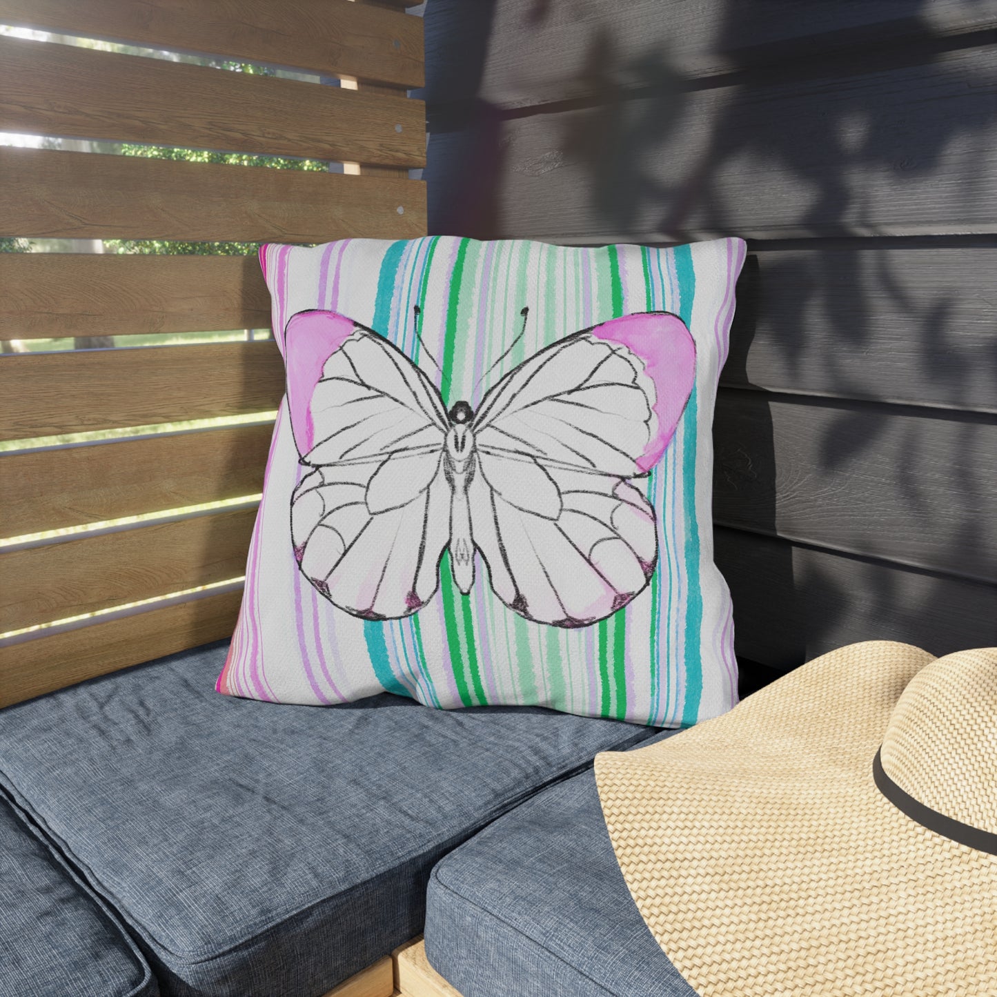 Pillows Outdoor Watercolor Butterfly Whimsy