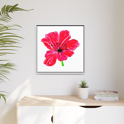 Dancing Tulips Matte Canvas, Framed  Red