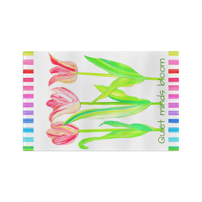 Vibrant Tulip Microfiber Tea Towel Quiet minds bloom