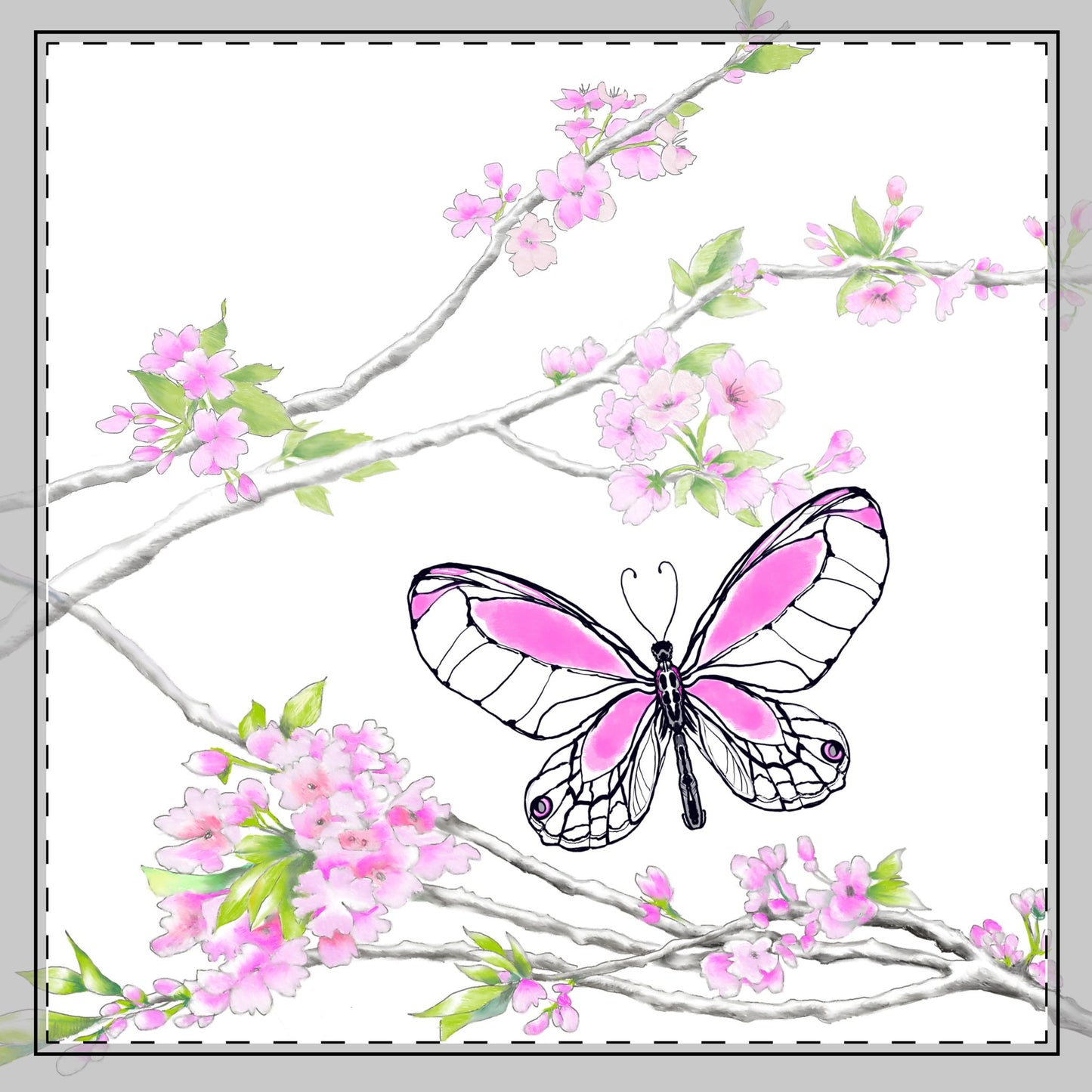Butterfly Blossom Romp Poly Twill Napkin in pink #5