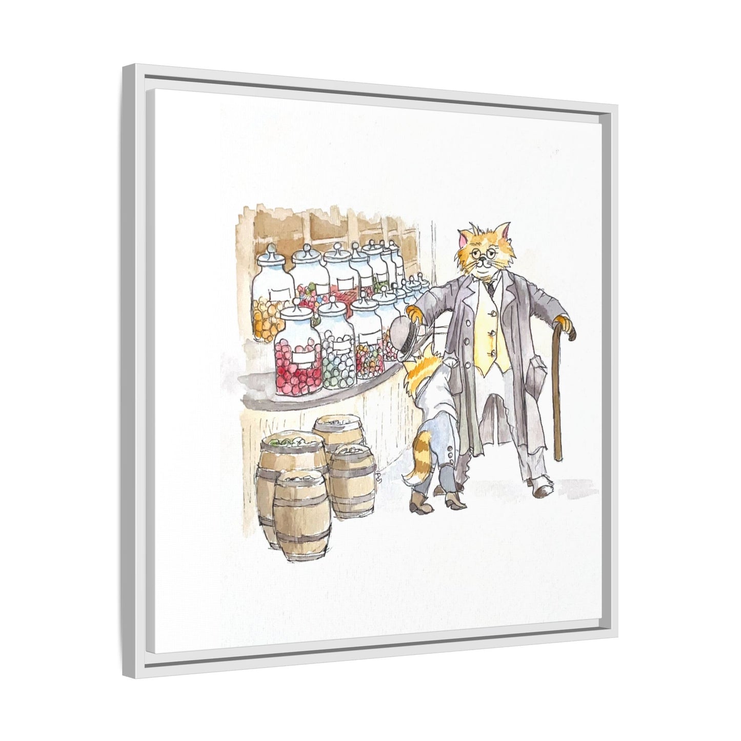 Kitty Fun Matte Canvas Framed