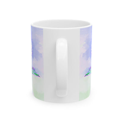 Zinnia Color Splash Mug Periwinkle “Dare to Be Humble”
