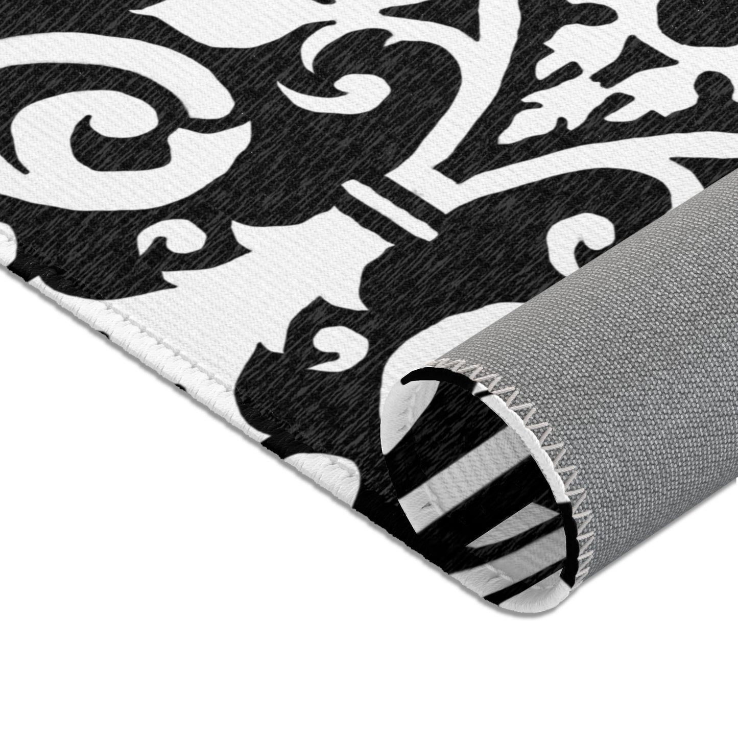Scrollwork Indoor/Outdoor Rug Black