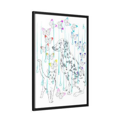 Butterfly Chroma Rain and Shine Matte Canvas, Framed (White)